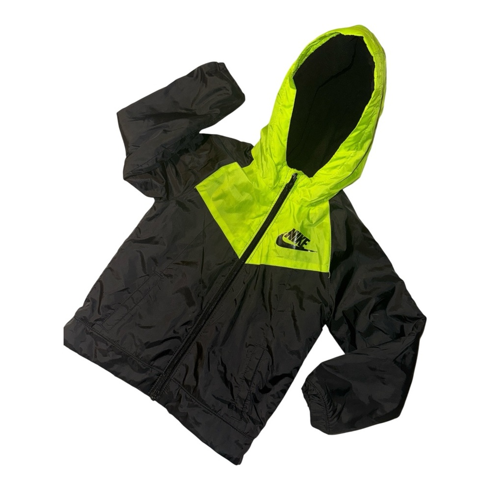 🔥 Nike Unisex Youth Zip Up Hooded Windbreaker Jacket W/ Fleece Lining Sz 4T 🔥